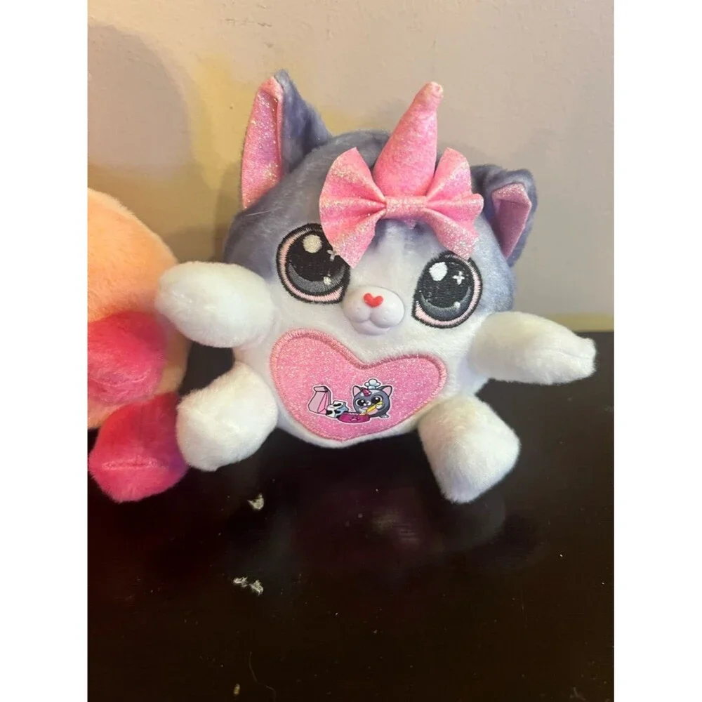 Plush Pink Bunny Small rainbowcorns Soft Sparkle Ears set of 3